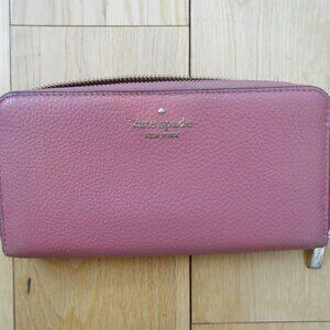 KATE SPADE ZIP AROUND WALLET-ROSE PINK